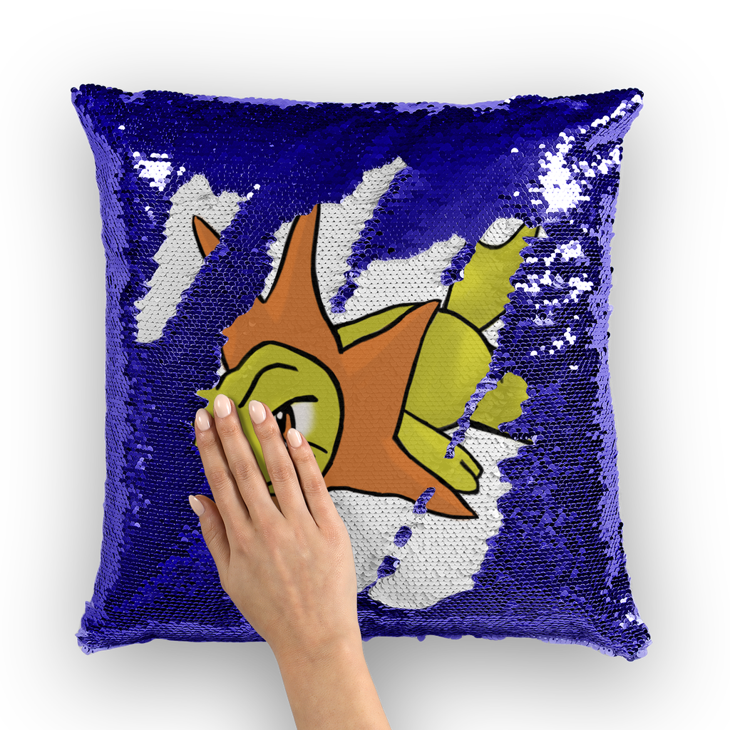 Hedghum Sequin Cushion Cover featuring a colorful mermaid design with shimmering sequins on a soft polyester fabric.