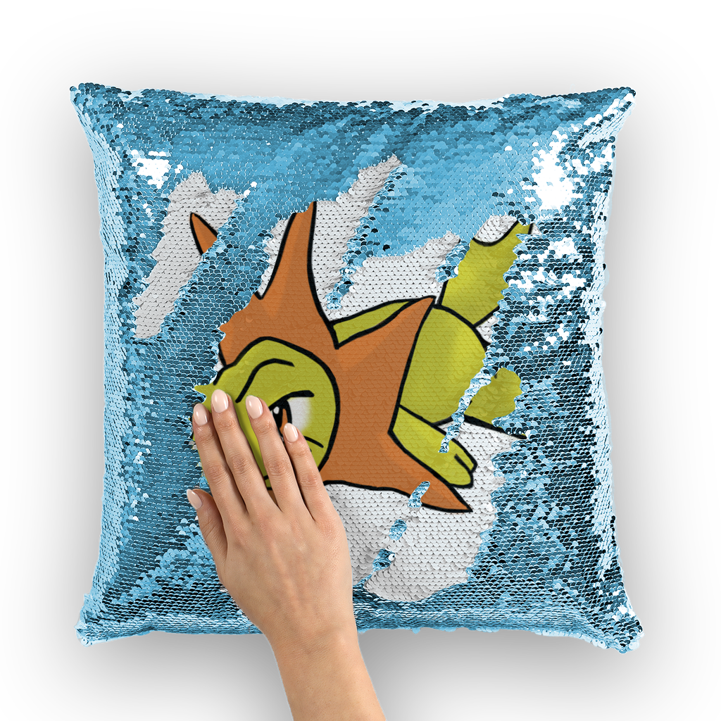 Hedghum Sequin Cushion Cover featuring a colorful mermaid design with shimmering sequins on a soft polyester fabric.