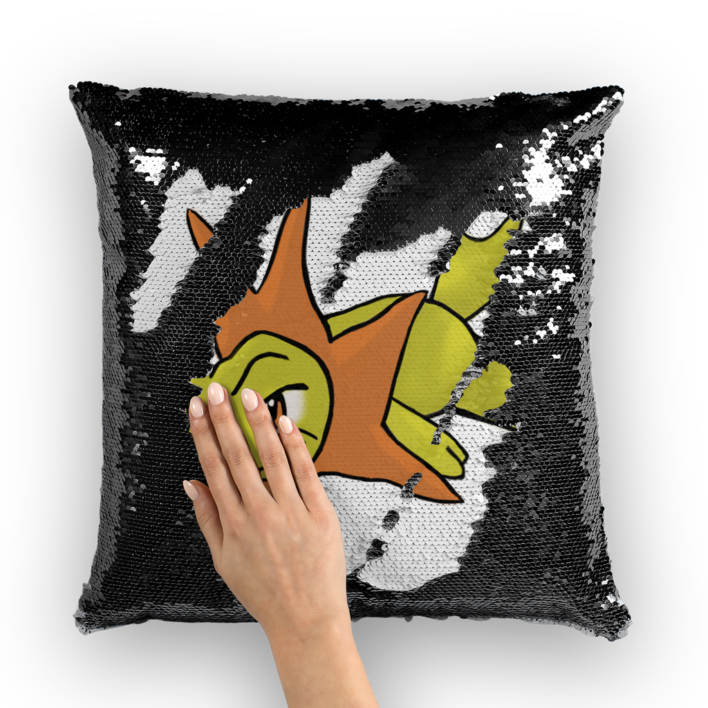 Hedghum Sequin Cushion Cover featuring a colorful mermaid design with shimmering sequins on a soft polyester fabric.