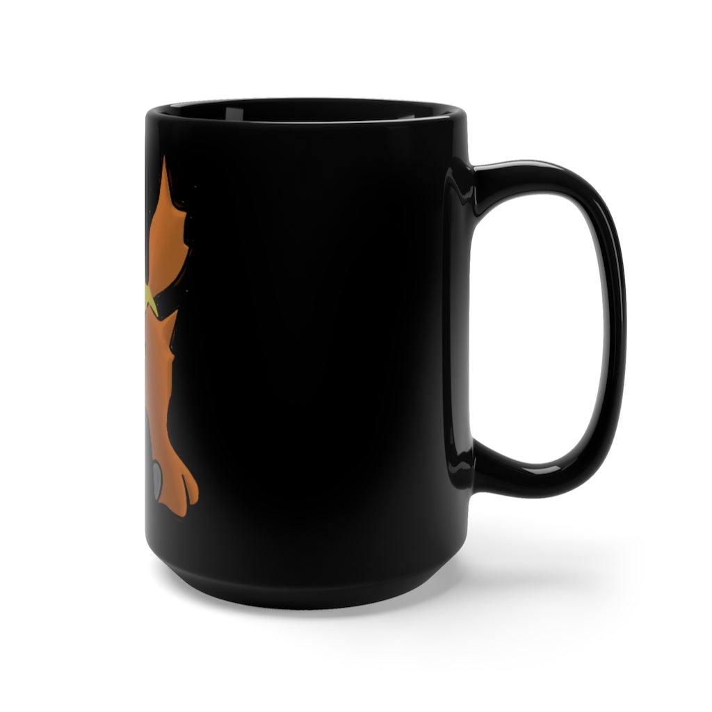 Hedgpoint Black Mug 15oz featuring a sleek black ceramic design with rounded corners and a comfortable C-handle, perfect for coffee and tea lovers.