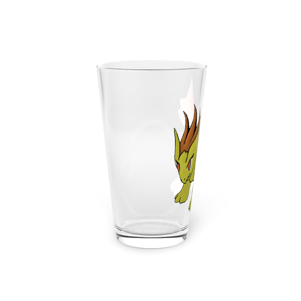 Hedgpoint Pint Glass, 16oz, clear glass with customizable design options, perfect for beverages.