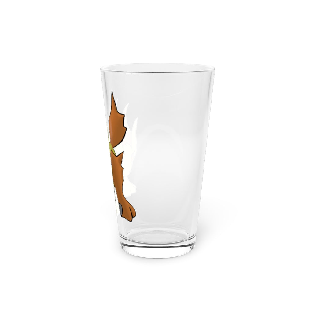 Hedgpoint Pint Glass, 16oz, clear glass with customizable design options, perfect for beverages.