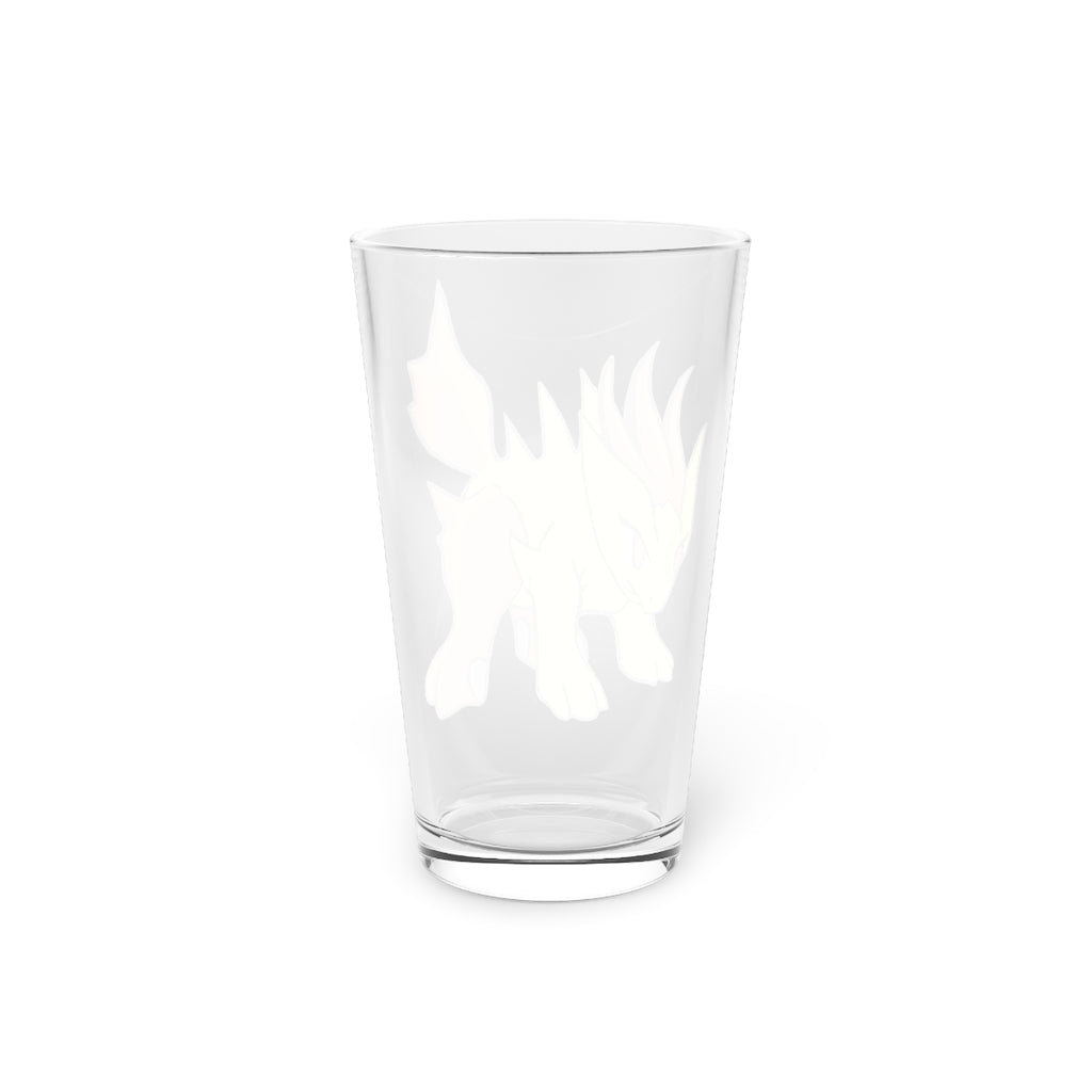 Hedgpoint Pint Glass, 16oz, clear glass with customizable design options, perfect for beverages.