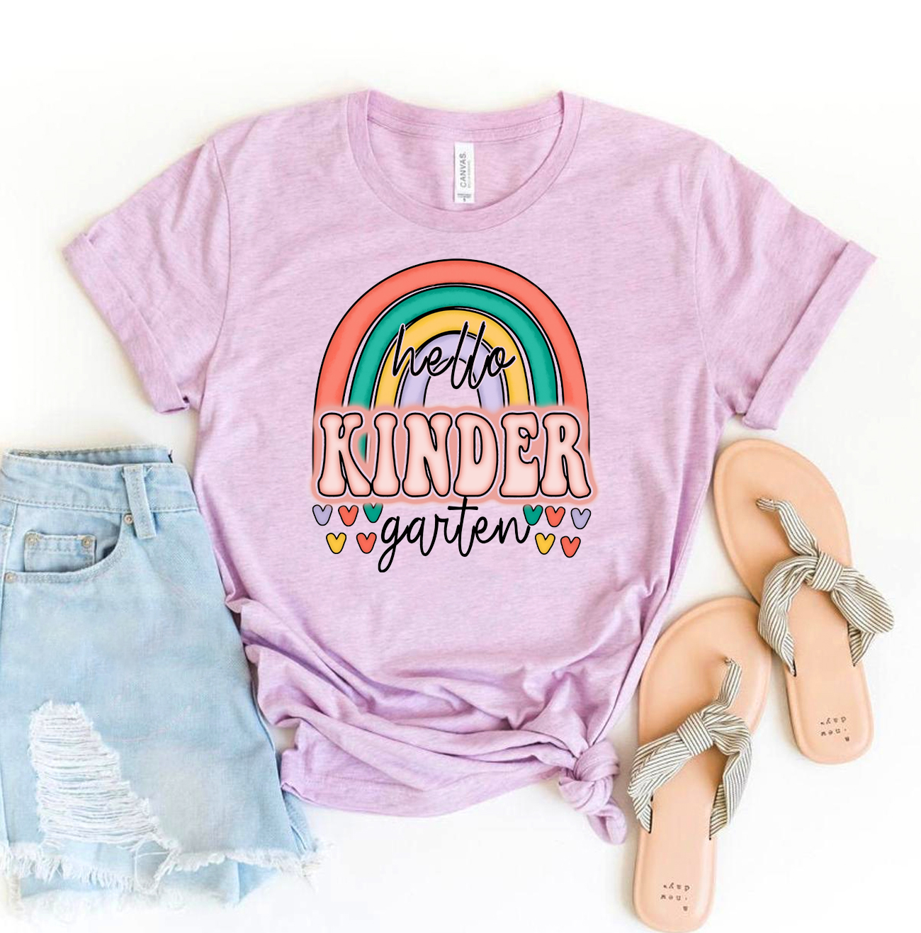 Hello Kinder Garden T-shirt made of premium ring spun cotton, featuring a vibrant design and available in various sizes.