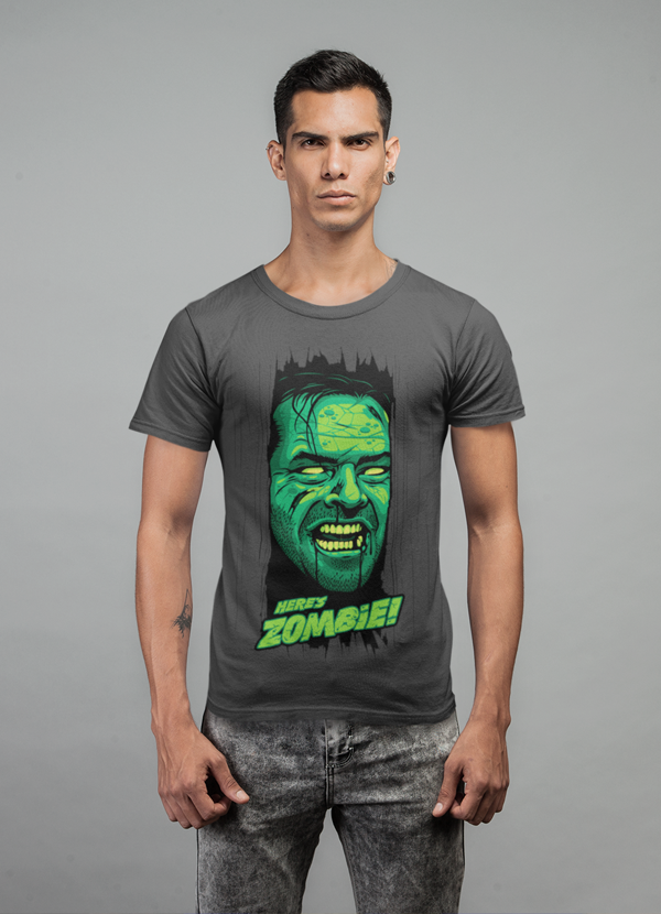 Here's Zombie T-shirt featuring a unique zombie design on soft ringspun cotton fabric, perfect for casual wear.