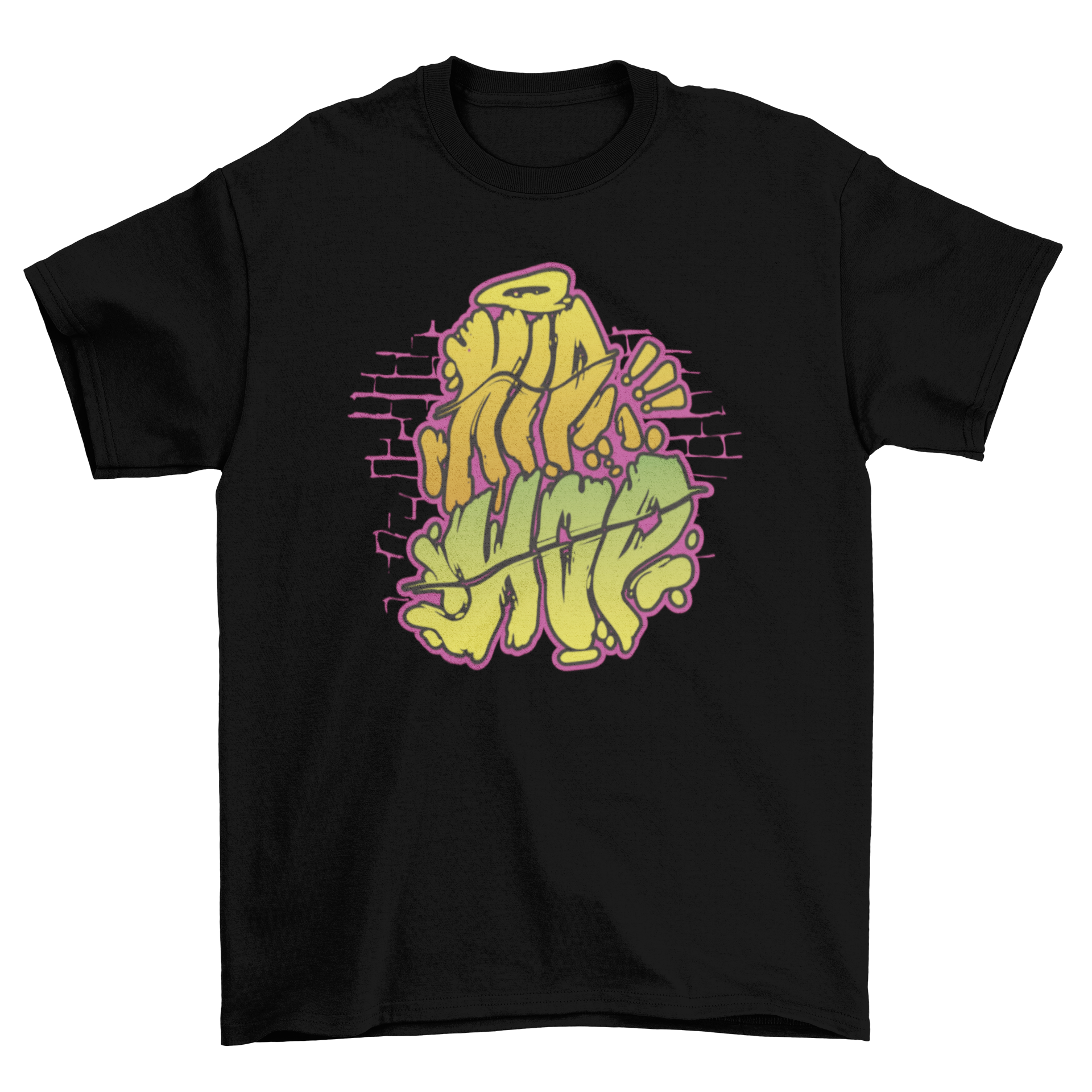 Hip Hop graffiti t-shirt featuring vibrant graffiti design with the words 'Hip Hop' in bold colors.