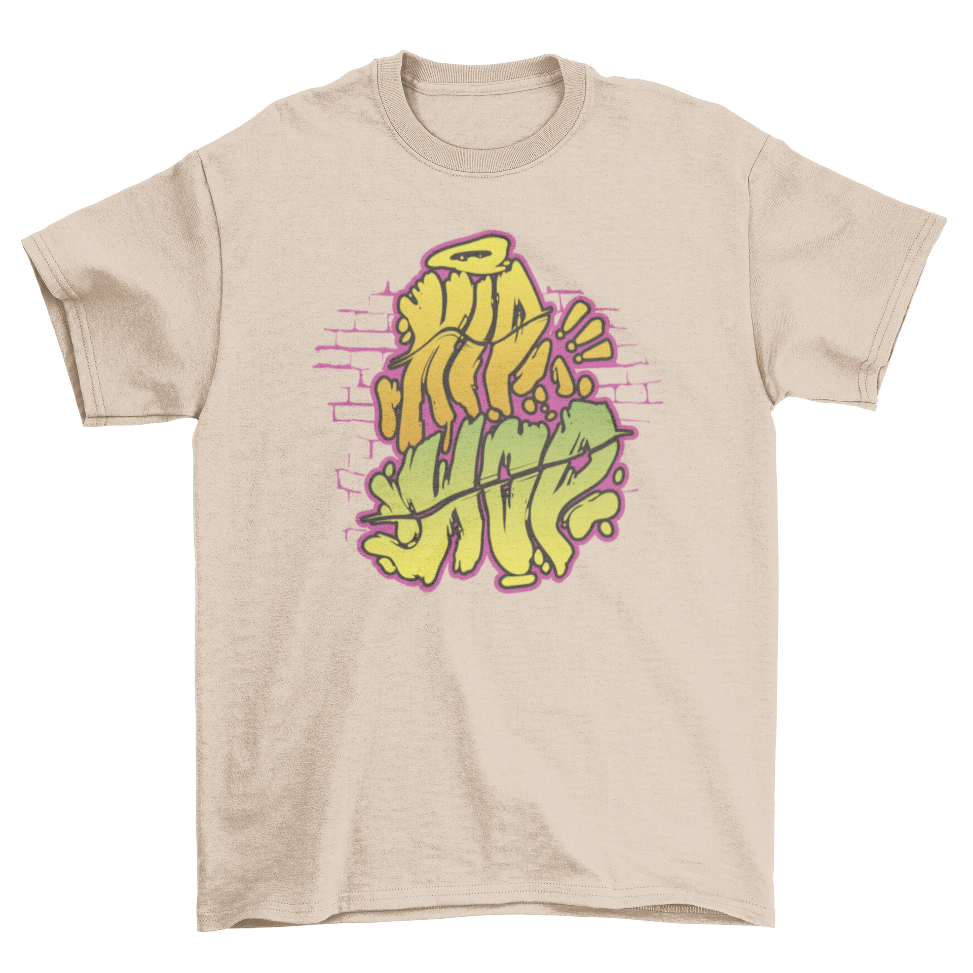 Hip Hop graffiti t-shirt featuring vibrant graffiti design with the words 'Hip Hop' in bold colors.