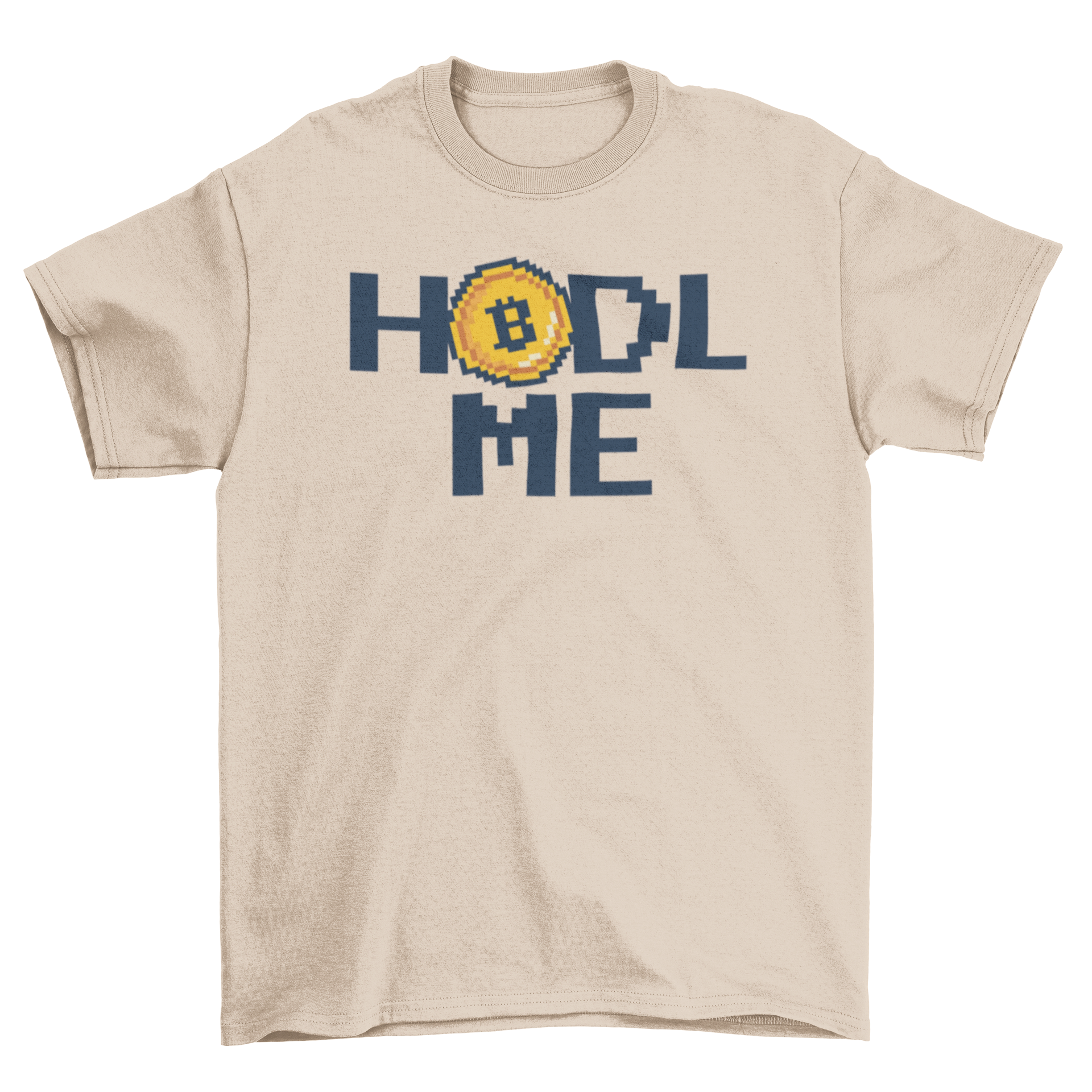 Hodl me cryptocurrency t-shirt featuring a stylish design with the quote 'Hodl me' and a cryptocurrency icon.