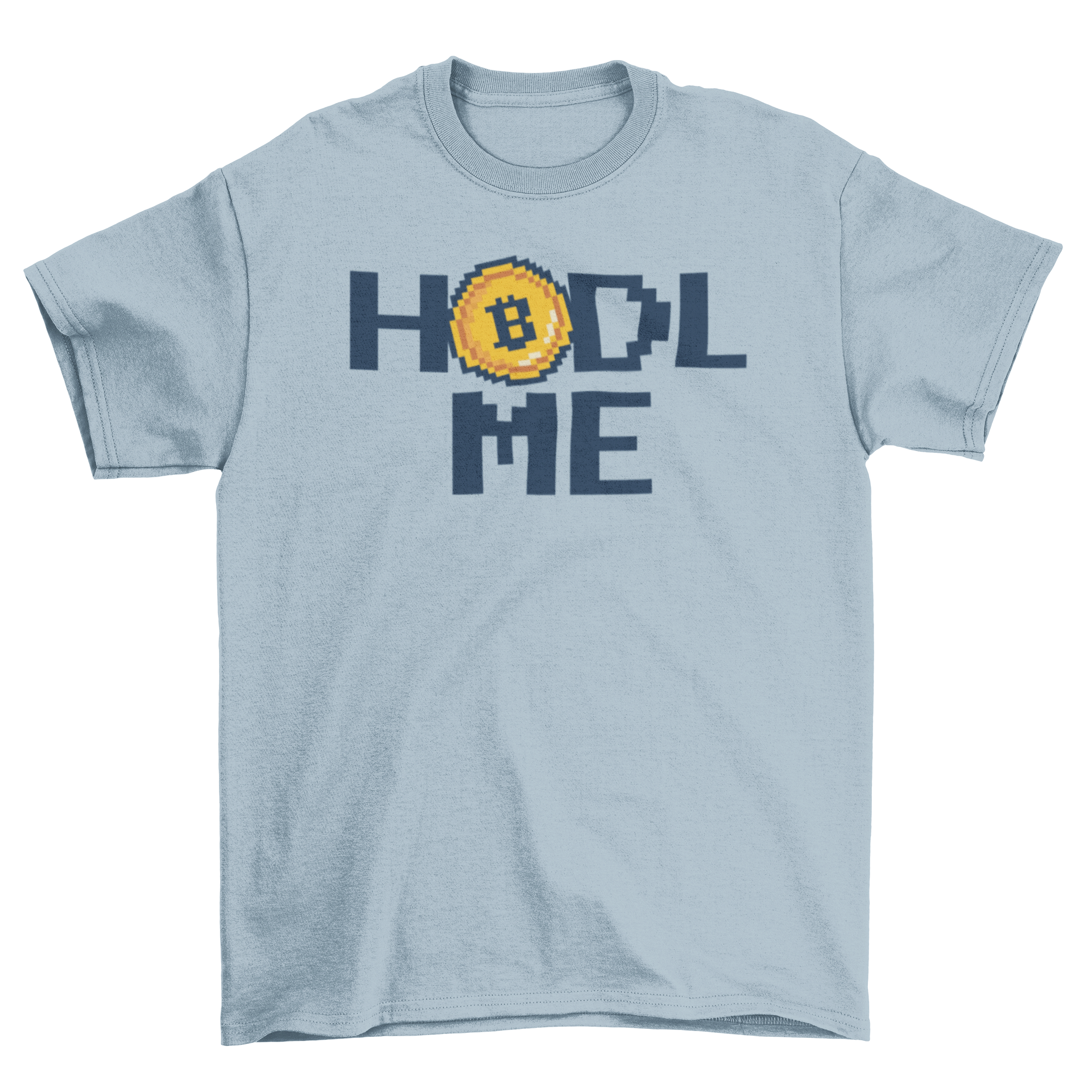 Hodl me cryptocurrency t-shirt featuring a stylish design with the quote 'Hodl me' and a cryptocurrency icon.