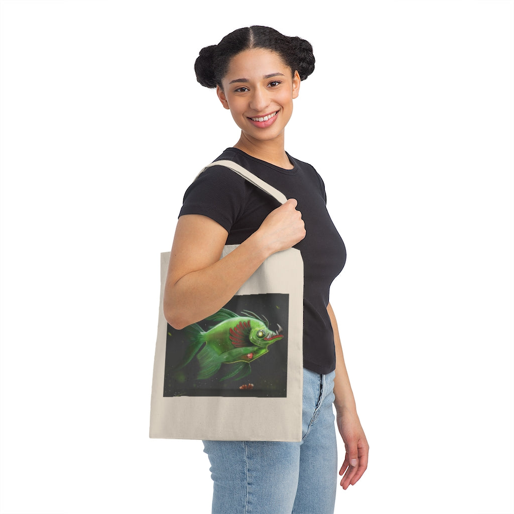 Hook Lung Jaw Canvas Tote Bag made of 100% cotton sheeting, featuring reinforced handles and a stylish design.