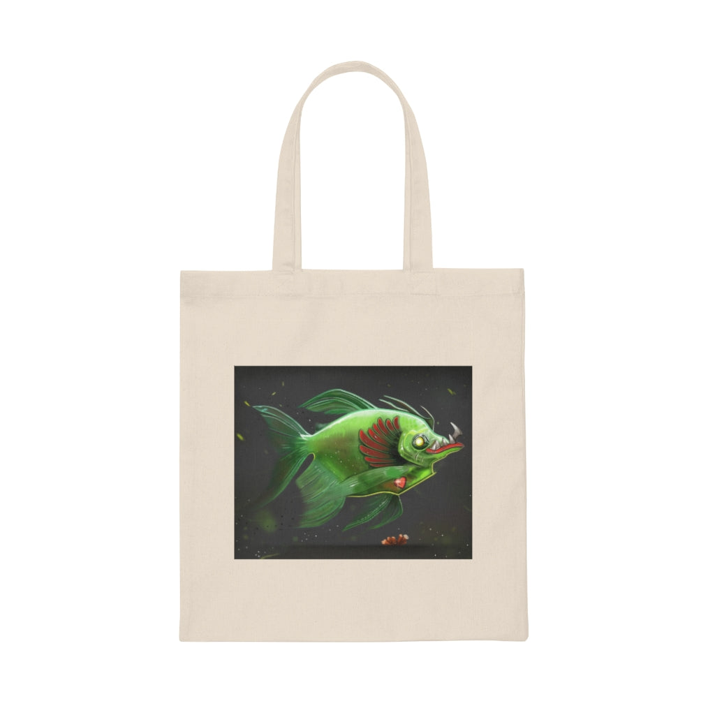 Hook Lung Jaw Canvas Tote Bag made of 100% cotton sheeting, featuring reinforced handles and a stylish design.