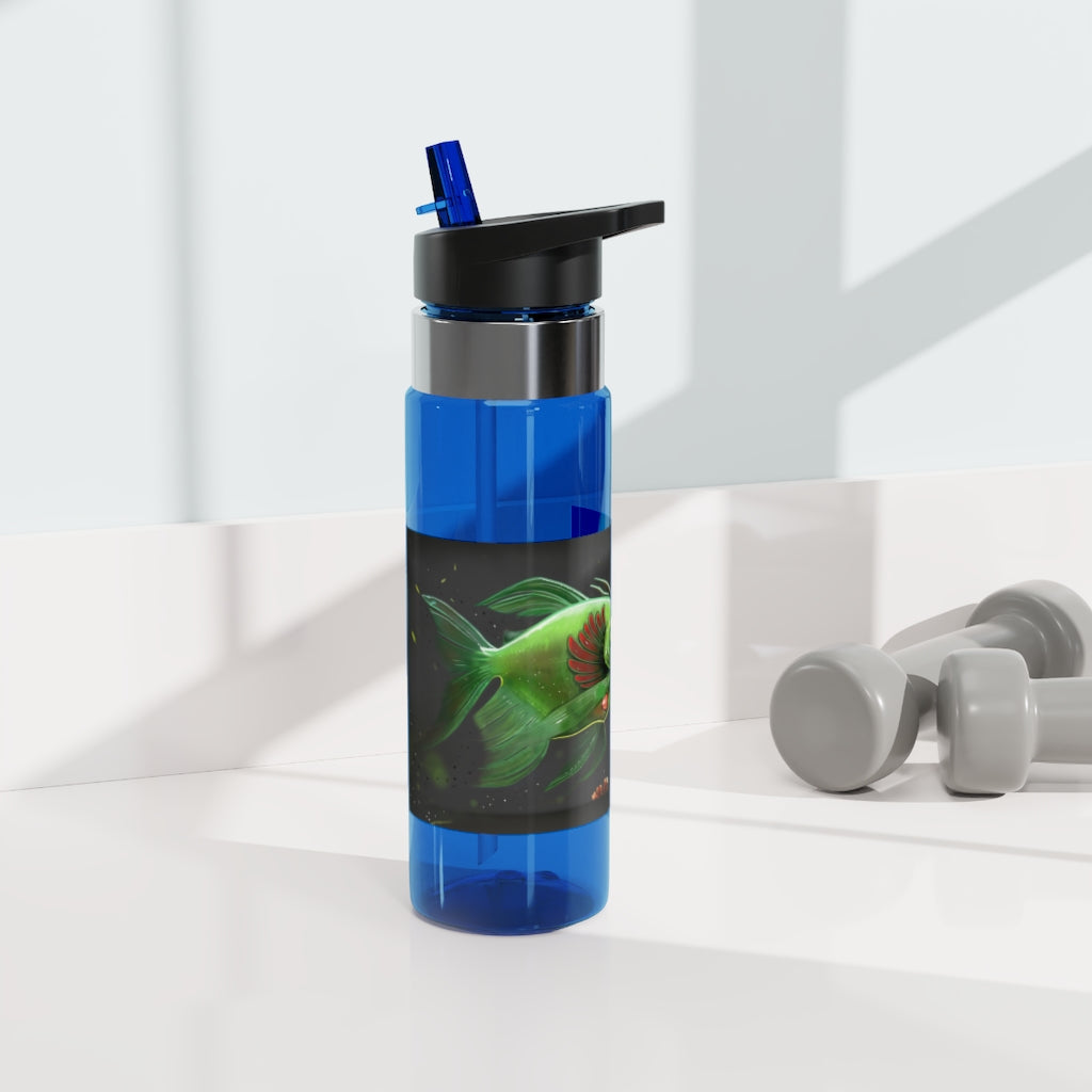 Hook Lung Jaw Kensington Tritan™ Sport Bottle in vibrant colors with a carabiner hook and straw lid, showcasing its sleek design.