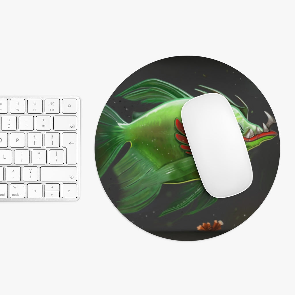 Hook Lung Jaw Mouse Pad in round and rectangular shapes with vibrant design and non-slip rubber bottom.