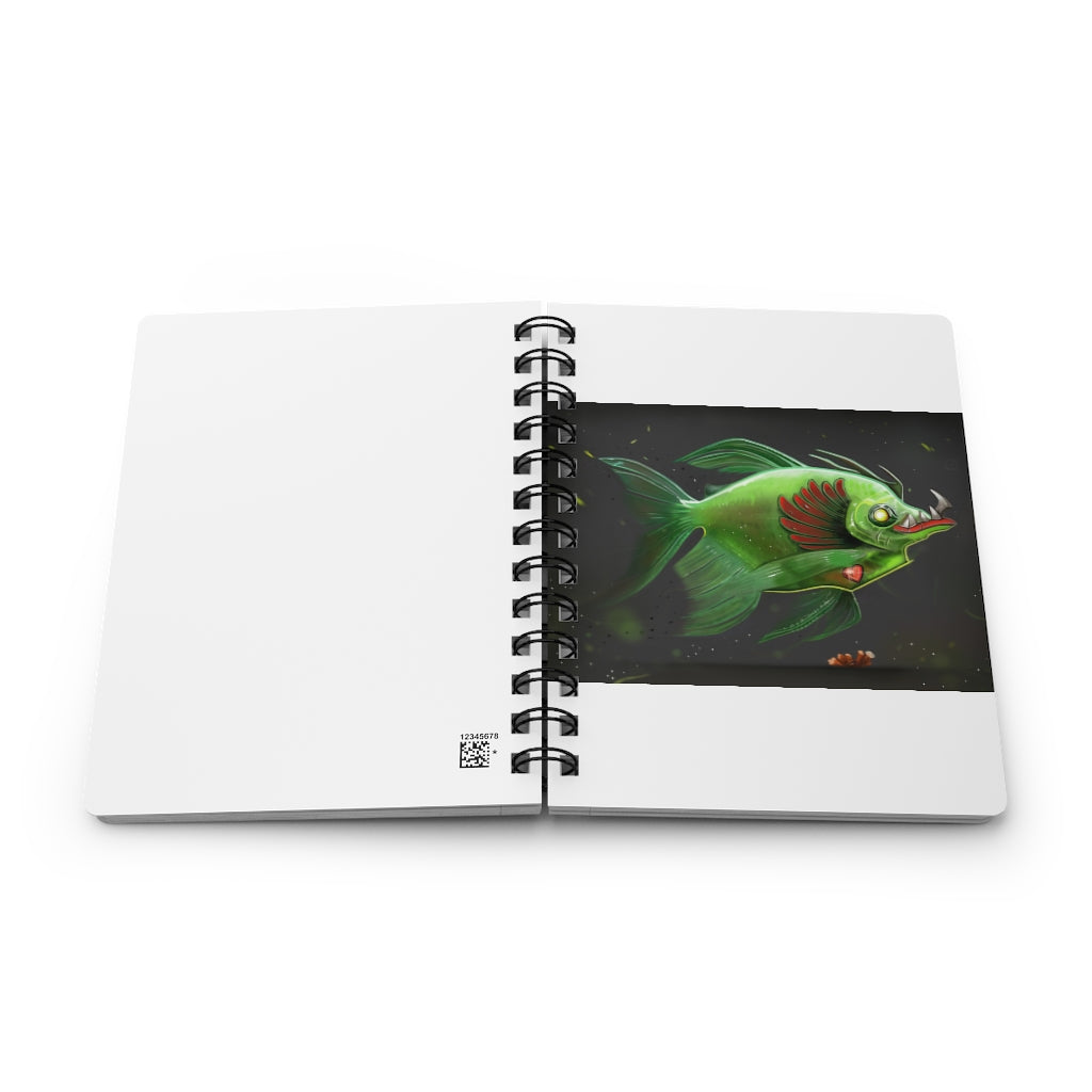 Hook Lung Jaw Spiral Bound Journal with glossy laminated cover and lined pages, perfect for writing and personalization.