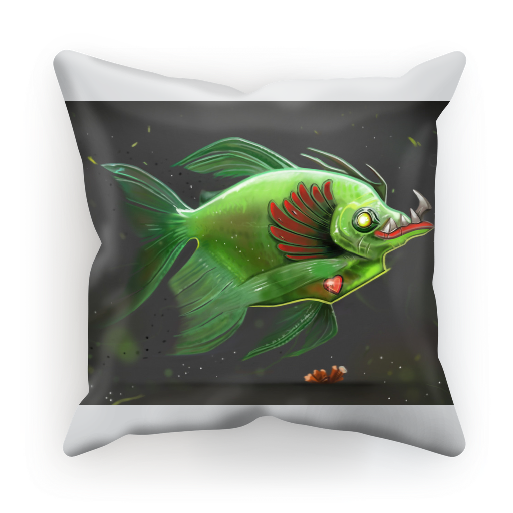 Hook Lung Jaw Sublimation Cushion Cover in suede and satin, showcasing vibrant designs and strong zip closure.