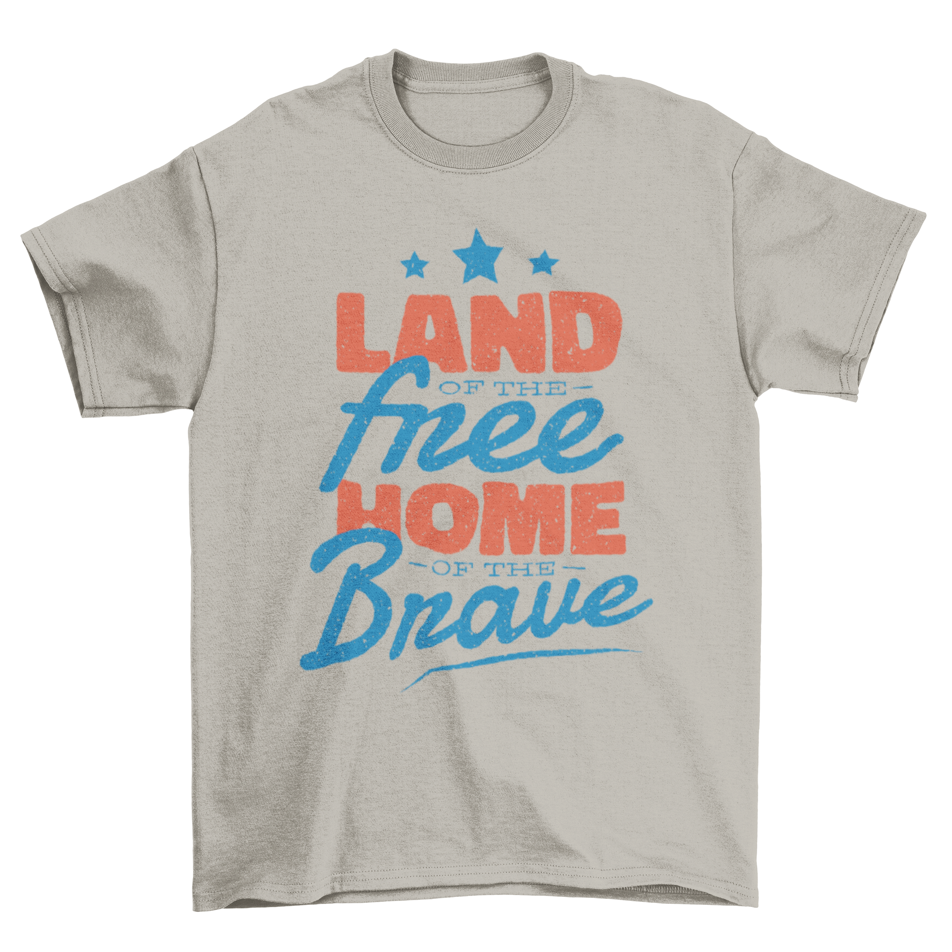 Home of The Brave T-shirt featuring the quote LAND OF THE FREE - HOME OF THE BRAVE in bold letters.