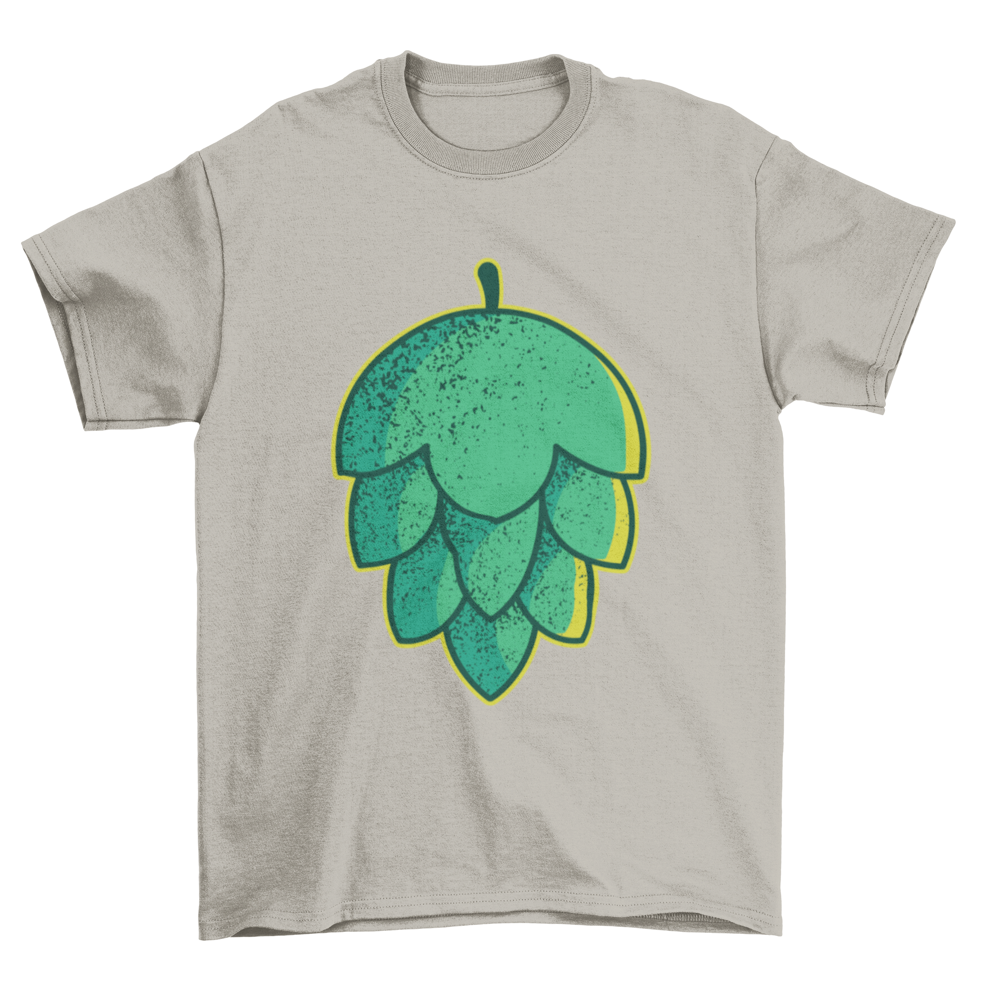 A stylish Hop Flower T-shirt featuring a detailed hop flower illustration, perfect for beer enthusiasts.