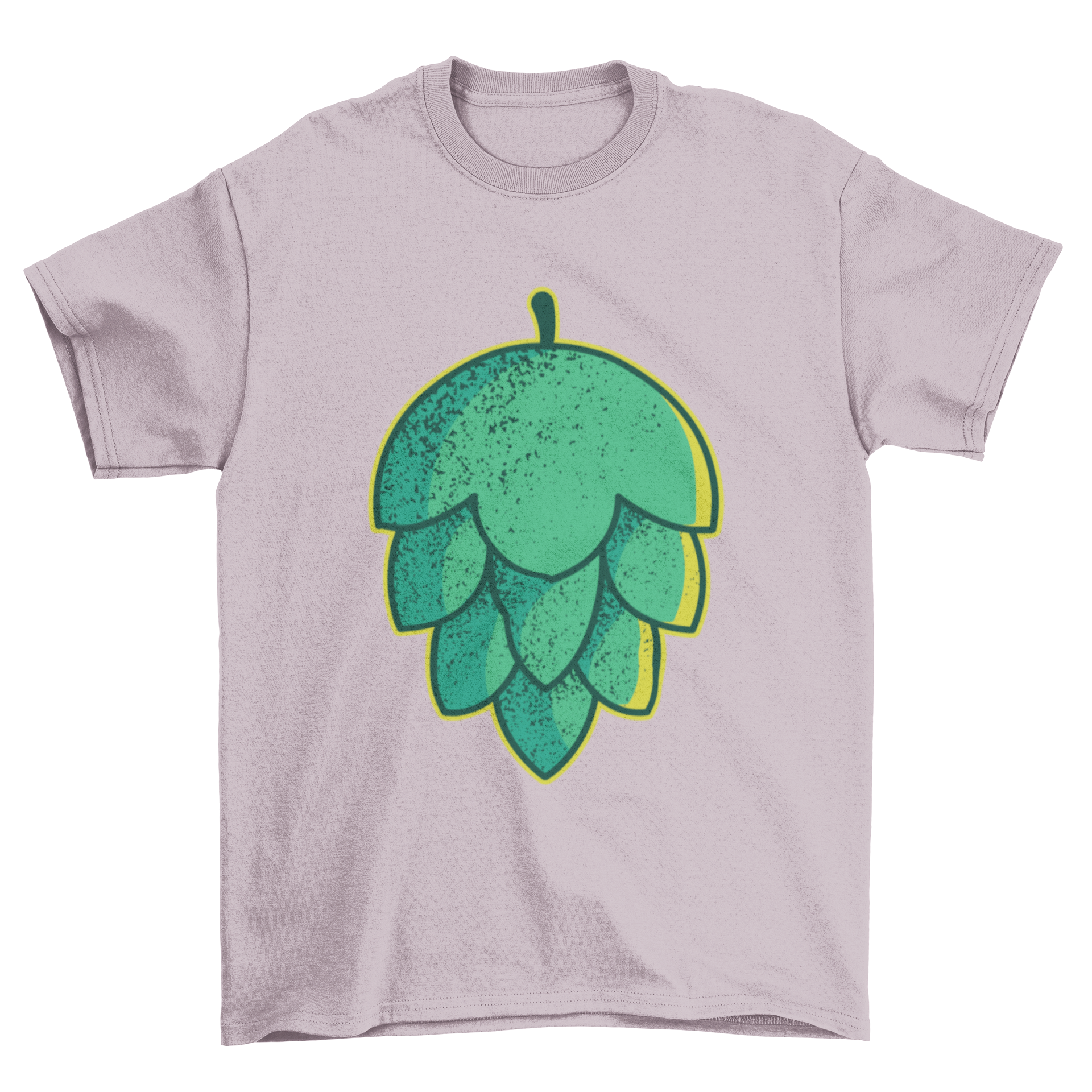 A stylish Hop Flower T-shirt featuring a detailed hop flower illustration, perfect for beer enthusiasts.