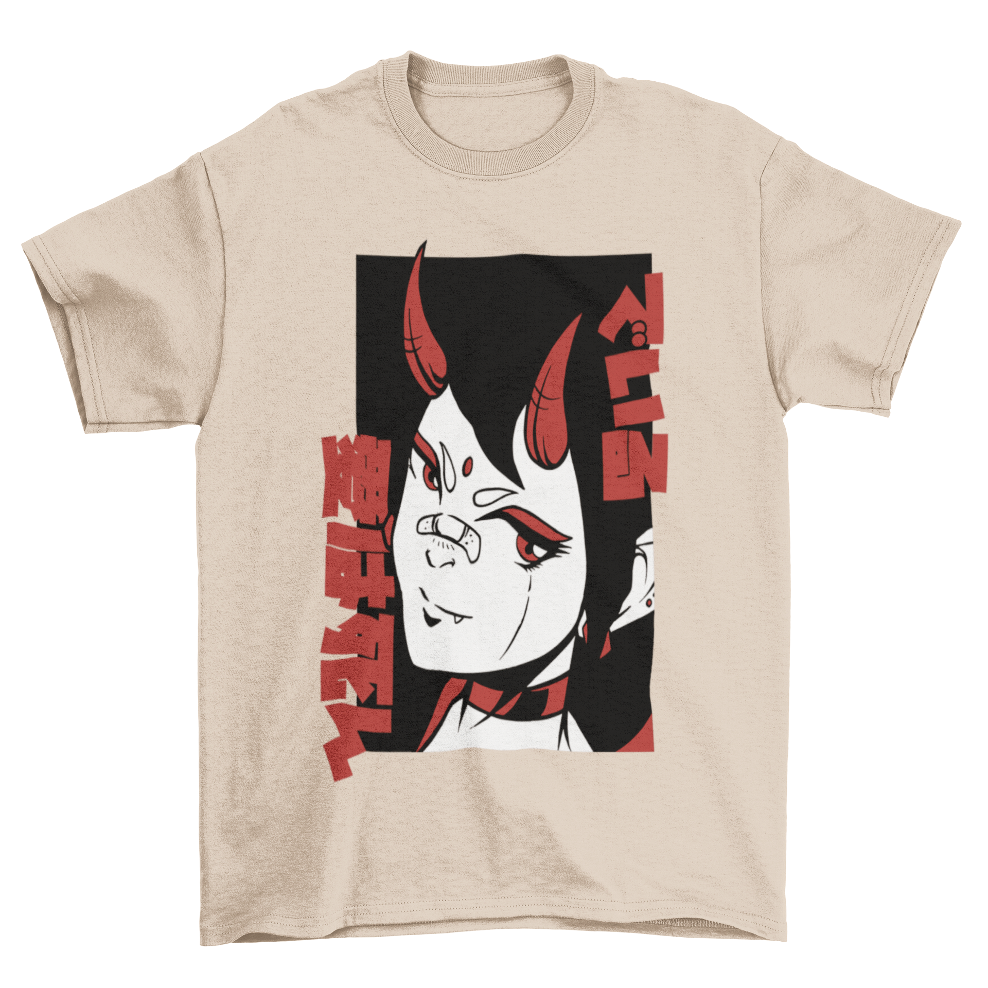 A stylish horror anime girl t-shirt featuring a detailed graphic design of an anime character with spooky elements.