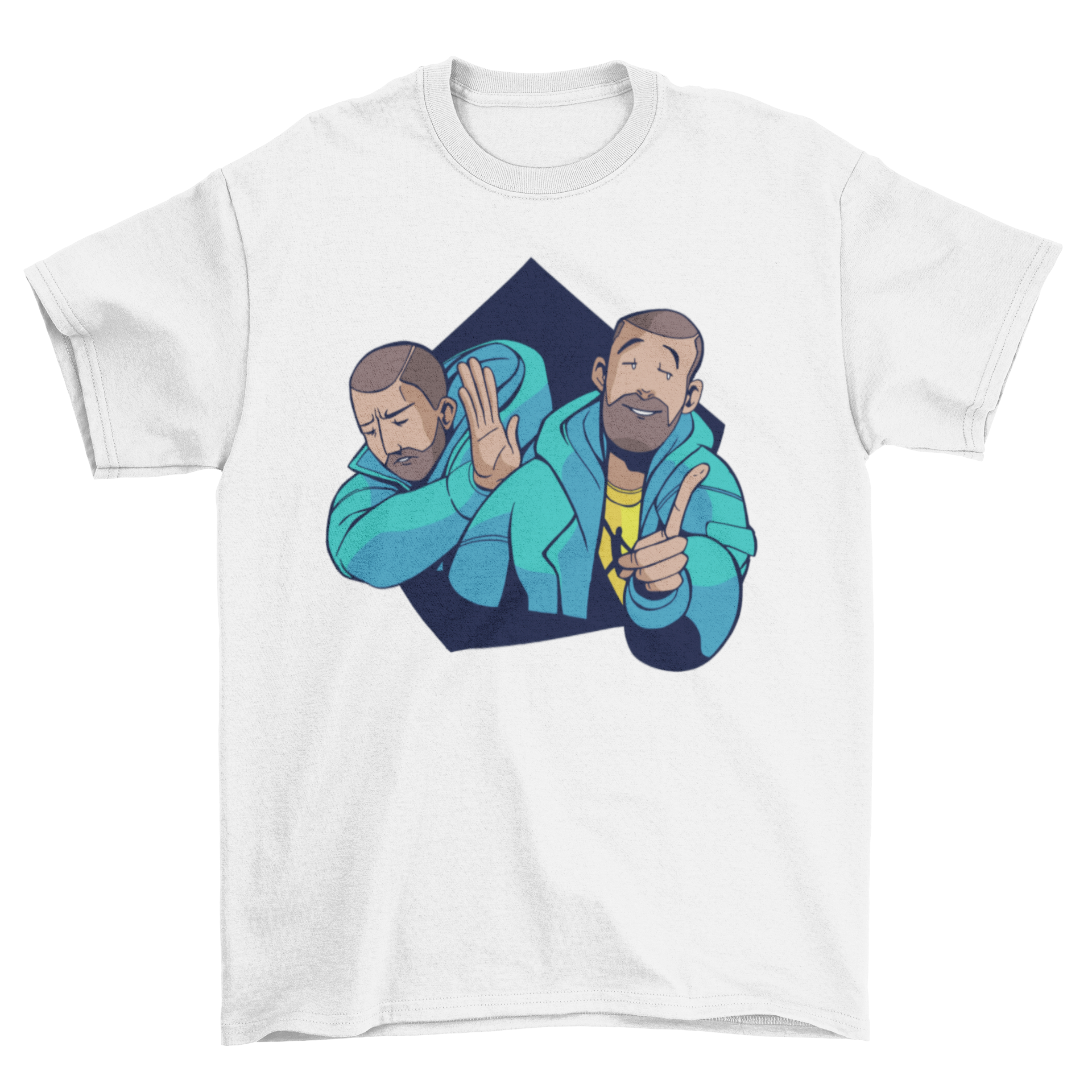 Hotline dance meme t-shirt featuring a colorful illustration of a man dancing, perfect for meme enthusiasts.