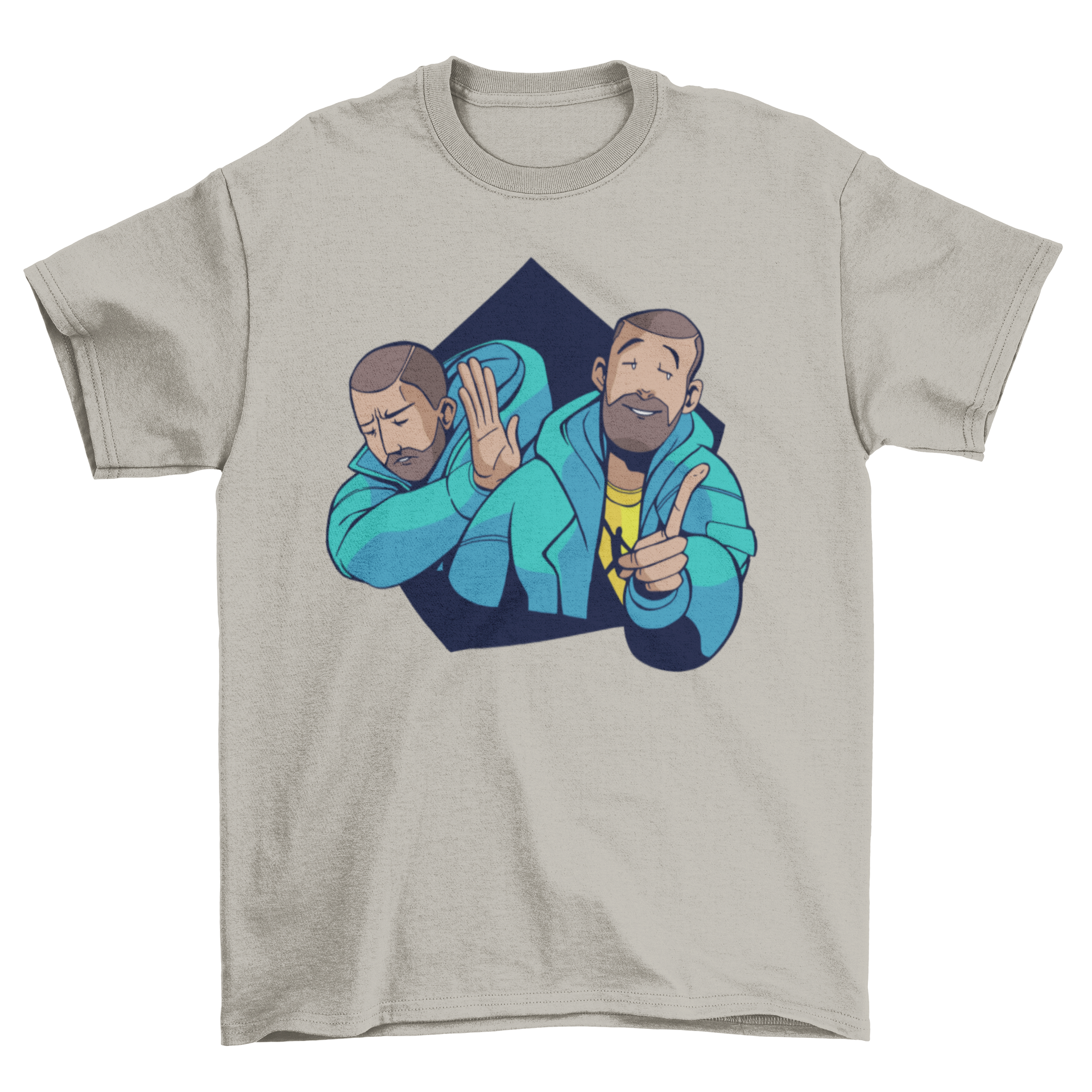 Hotline dance meme t-shirt featuring a colorful illustration of a man dancing, perfect for meme enthusiasts.