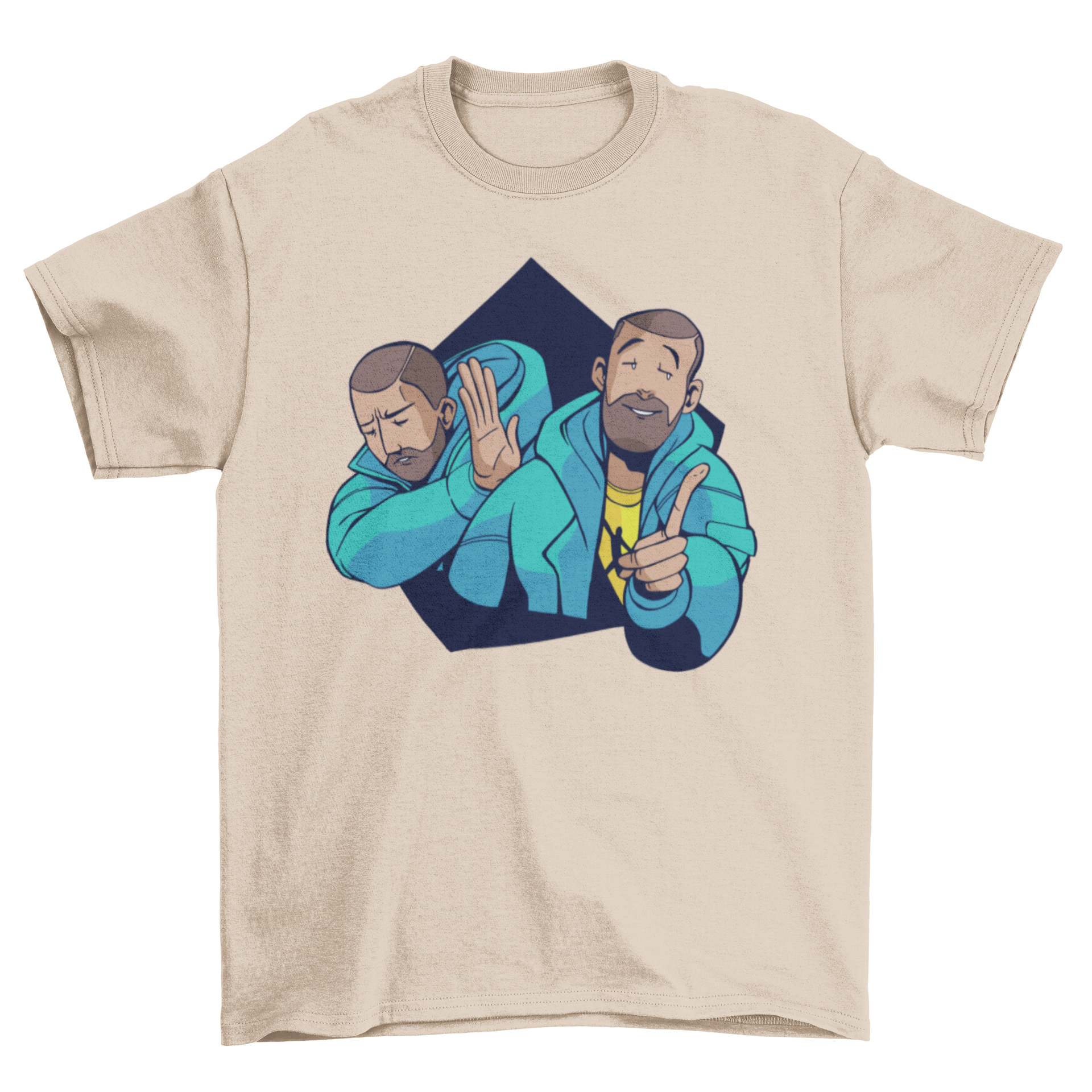 Hotline dance meme t-shirt featuring a colorful illustration of a man dancing, perfect for meme enthusiasts.