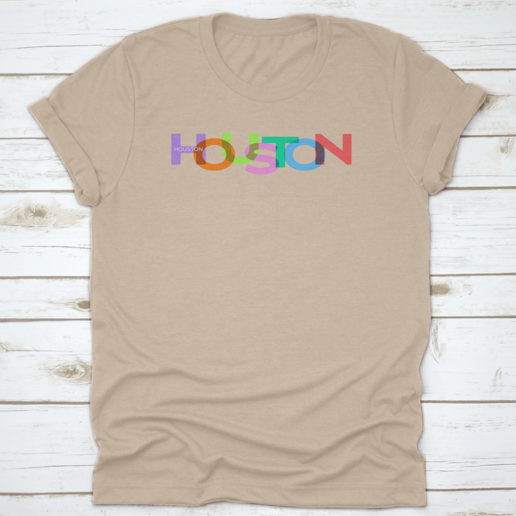 Houston lettering design on a white background, showcasing stylish and comfortable apparel.