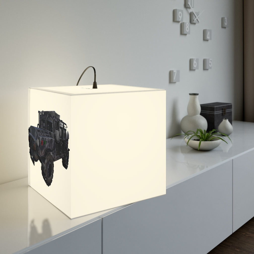 Hummer Vehicle Light Cube Lamp showcasing its unique cube design and soft glow, perfect for indoor decoration.