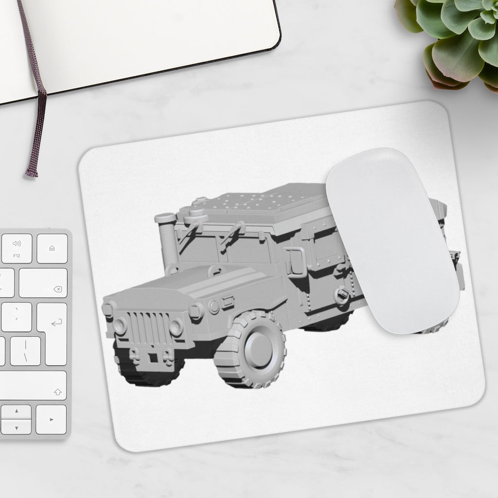 Hummer Vehicle Mouse Pad featuring vibrant full print design on a smooth neoprene surface, ideal for enhancing workspace aesthetics.