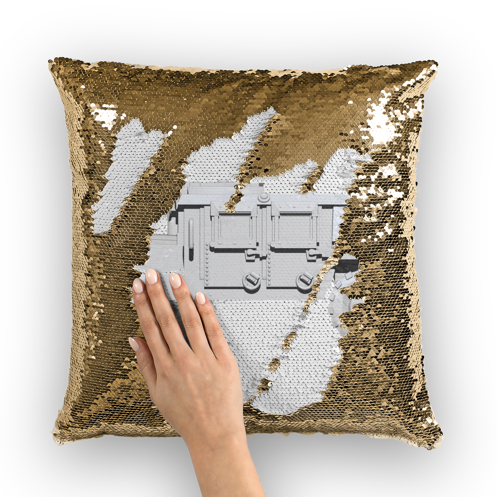 Hummer Vehicle Sequin Cushion Cover featuring a colorful mermaid design, perfect for home decor.