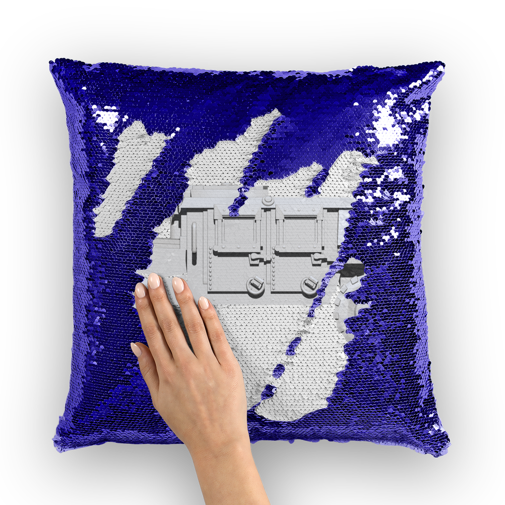 Hummer Vehicle Sequin Cushion Cover featuring a colorful mermaid design, perfect for home decor.