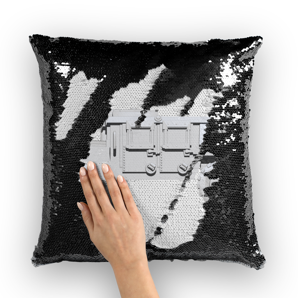 Hummer Vehicle Sequin Cushion Cover featuring a colorful mermaid design, perfect for home decor.