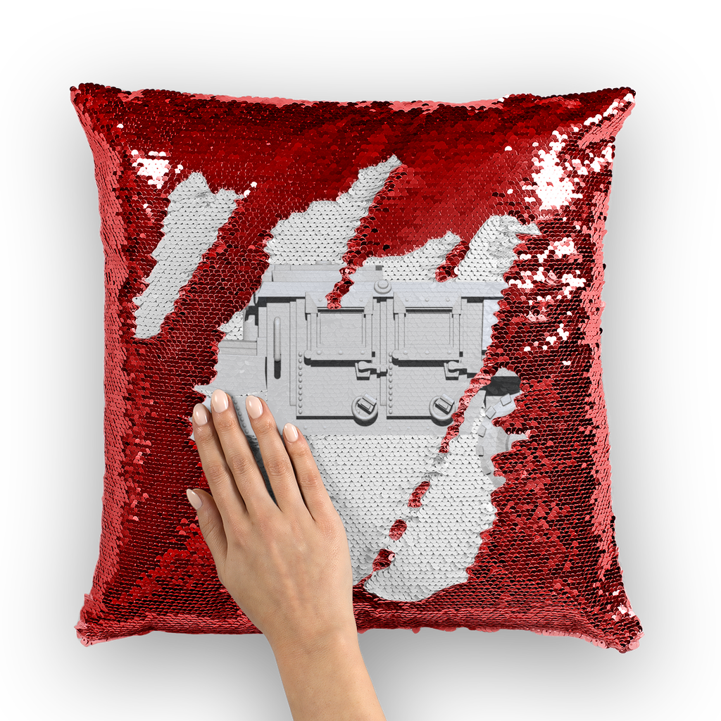 Hummer Vehicle Sequin Cushion Cover featuring a colorful mermaid design, perfect for home decor.