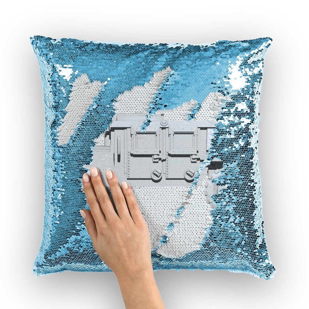 Hummer Vehicle Sequin Cushion Cover featuring a colorful mermaid design, perfect for home decor.