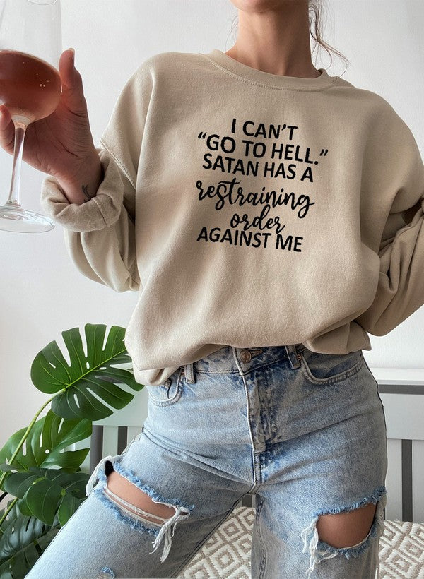 I Can't Go To Hell Sweat Shirt featuring a unique design by top artists, made from warm cotton/poly fleece blend.