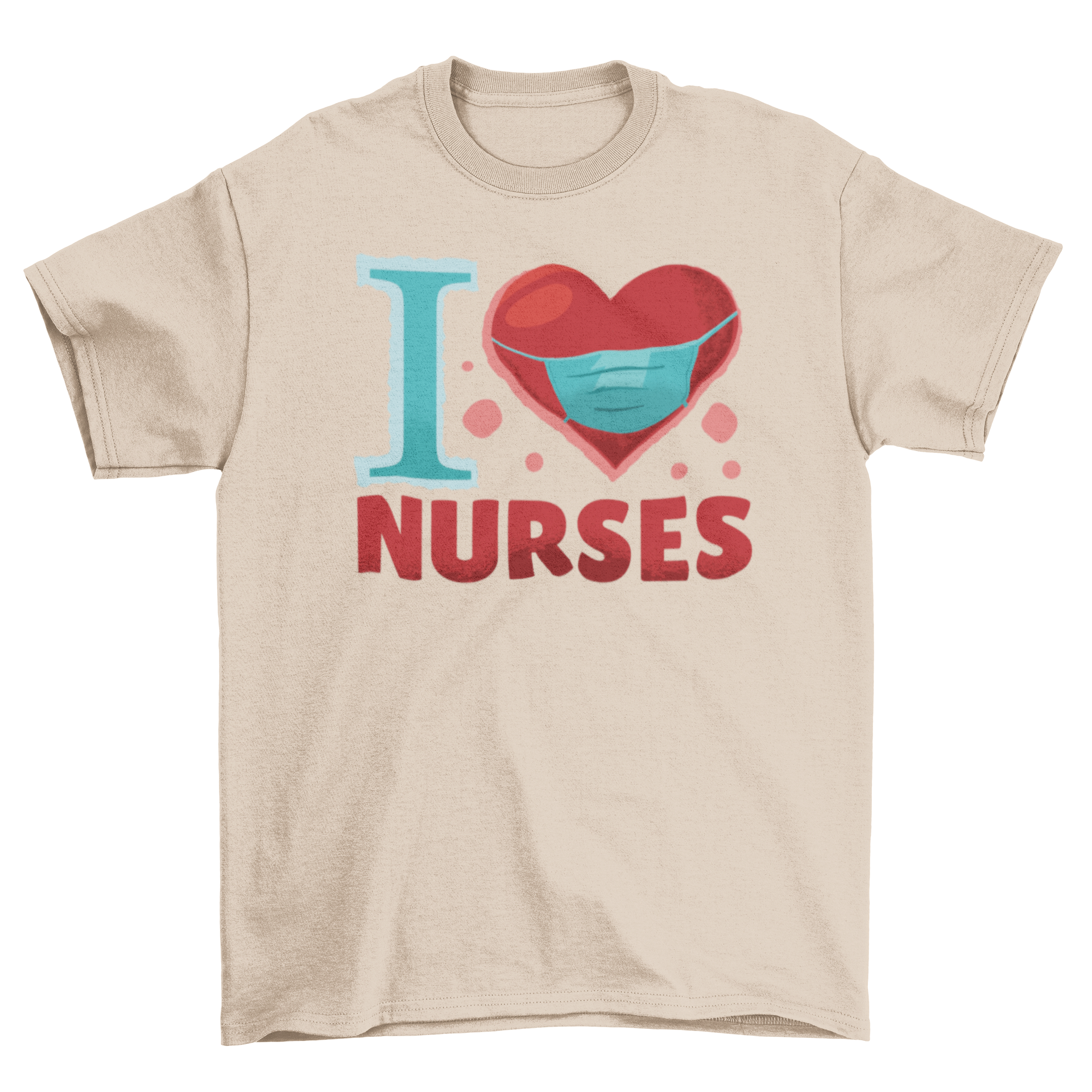 I Love Nurses T-shirt featuring bold lettering and a stylish design, perfect for healthcare professionals.