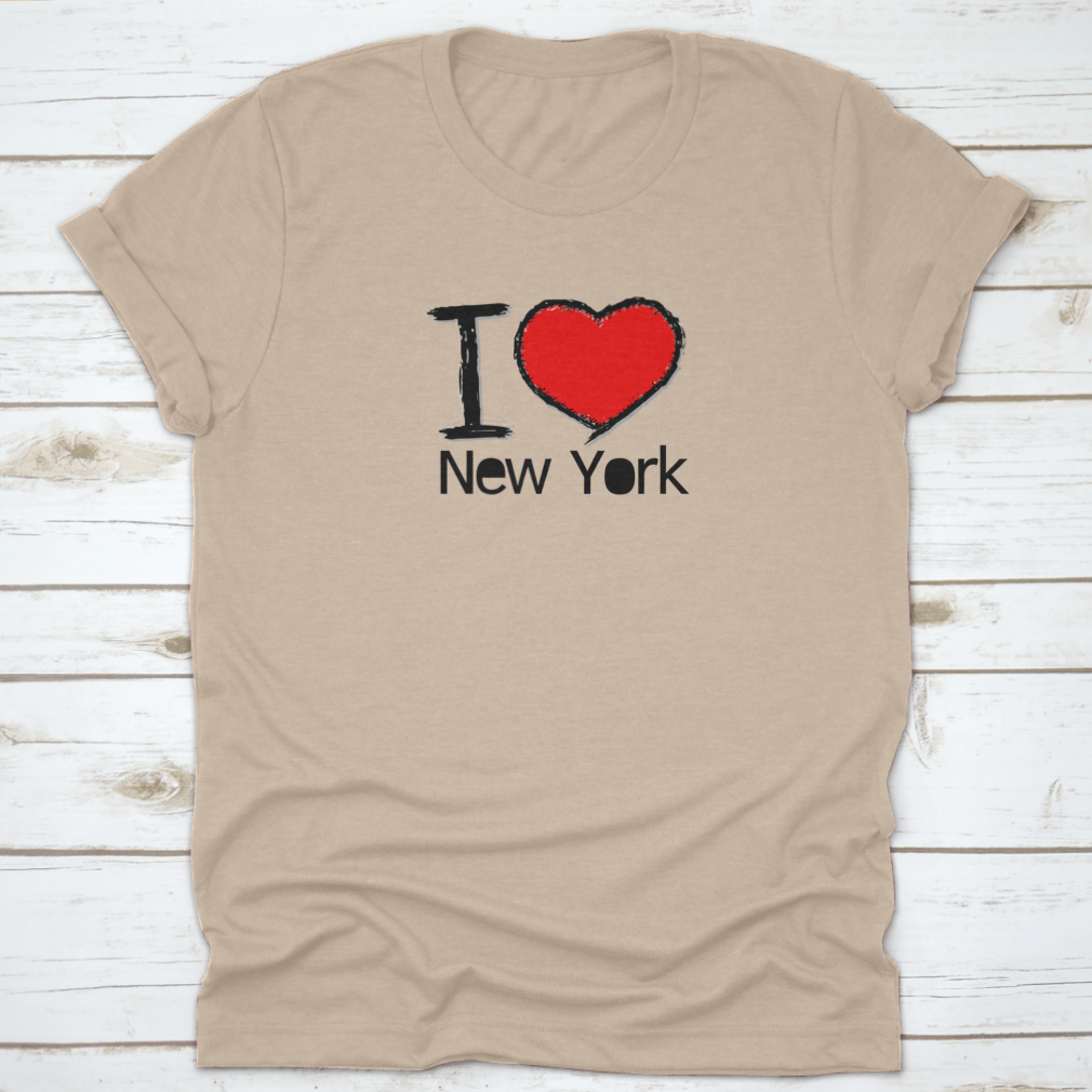 I Love USA I Love New York graphic design t-shirt in grey, showcasing a vibrant print with iconic New York imagery.