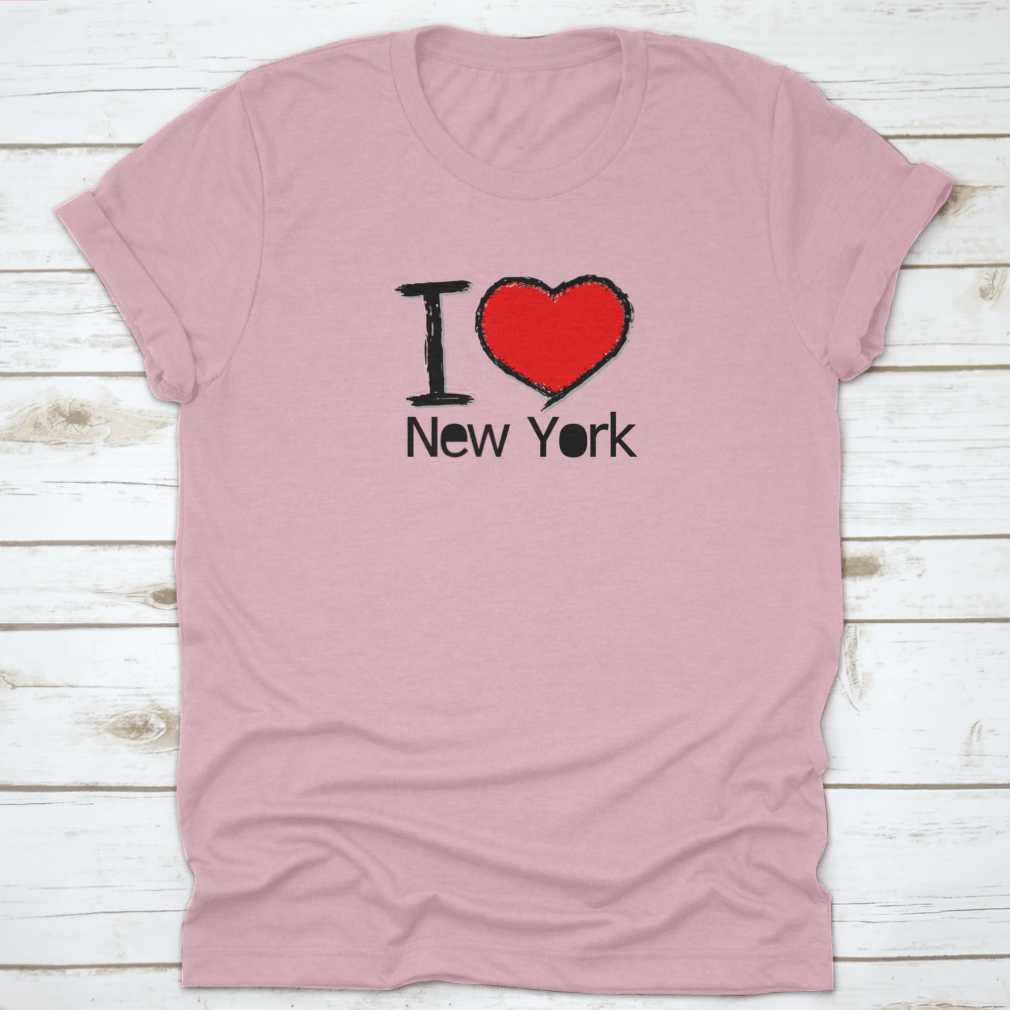 I Love USA I Love New York graphic design t-shirt in grey, showcasing a vibrant print with iconic New York imagery.