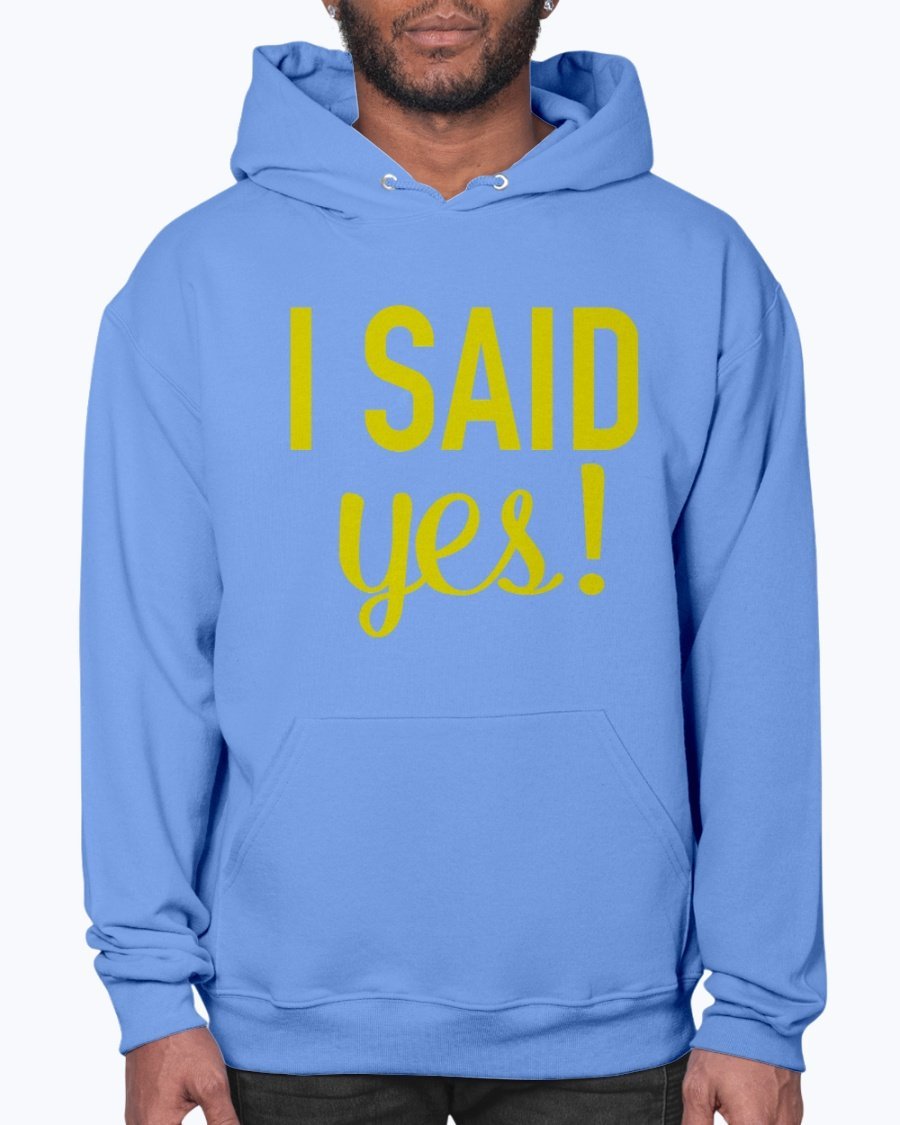 I Said Yes Bridal and Wedding Hoodie in soft fleece, featuring a front pouch pocket and stylish hood.