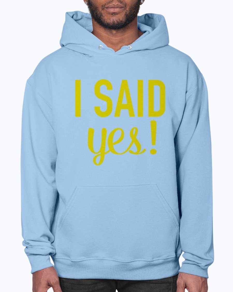 I Said Yes Bridal and Wedding Hoodie in soft fleece, featuring a front pouch pocket and stylish hood.