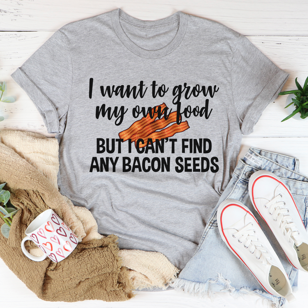 I Want To Grow My Own Food T-Shirt made of soft cotton, featuring a durable design with double stitching, perfect for gardening enthusiasts.