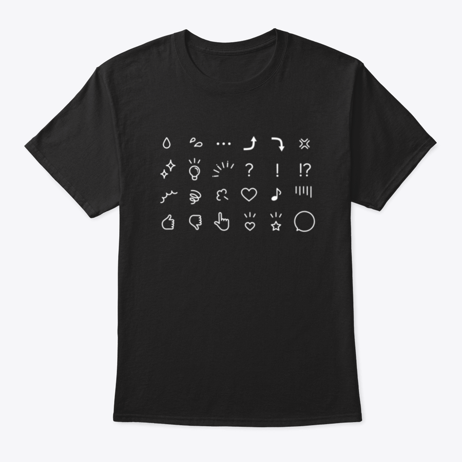 Ia Simple Monochrome Emotional Expression Symbol Icon Set featuring minimalist designs on comfortable cotton fabric.