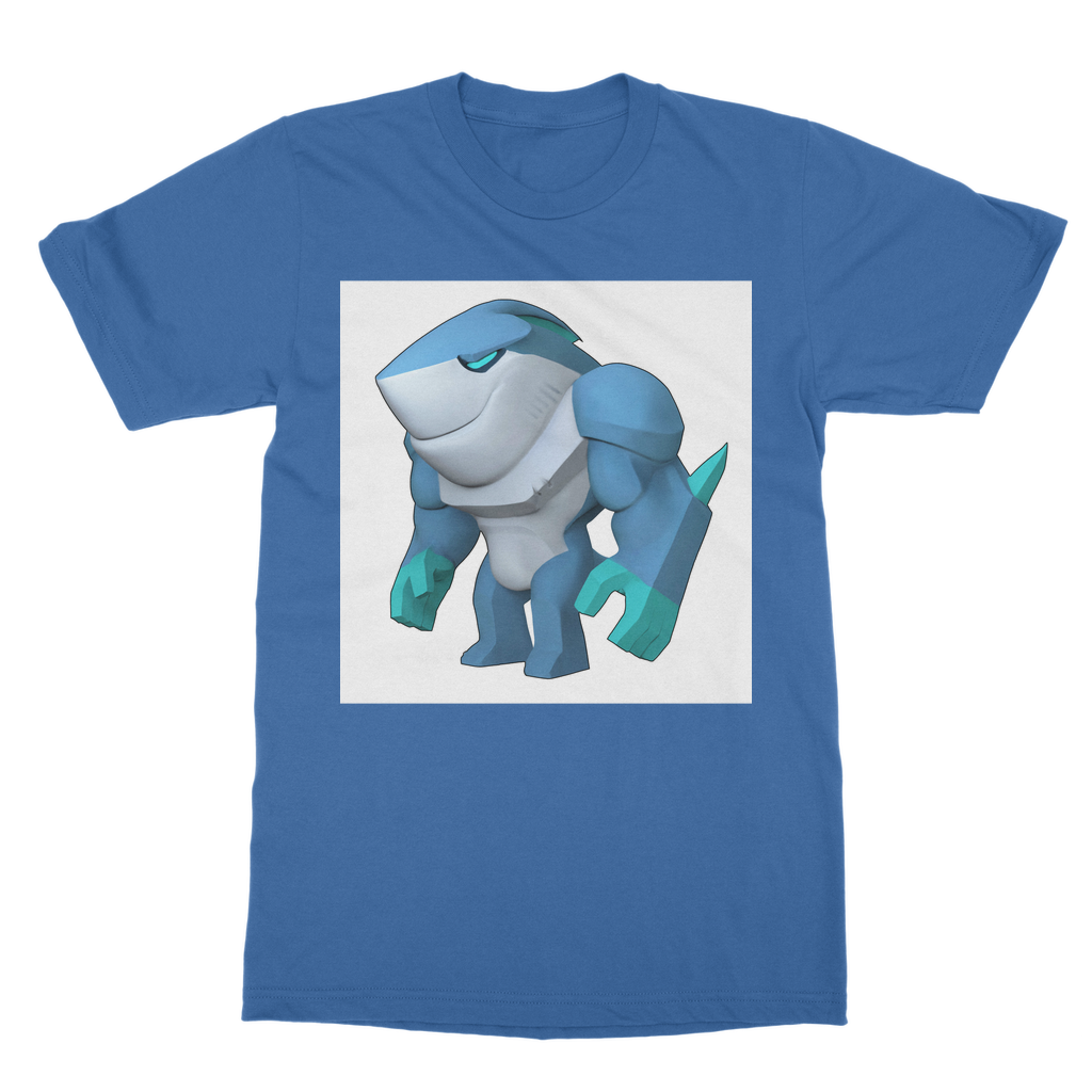 Ice Shark Classic Adult T-Shirt in various colors, showcasing its soft fabric and round neck design.