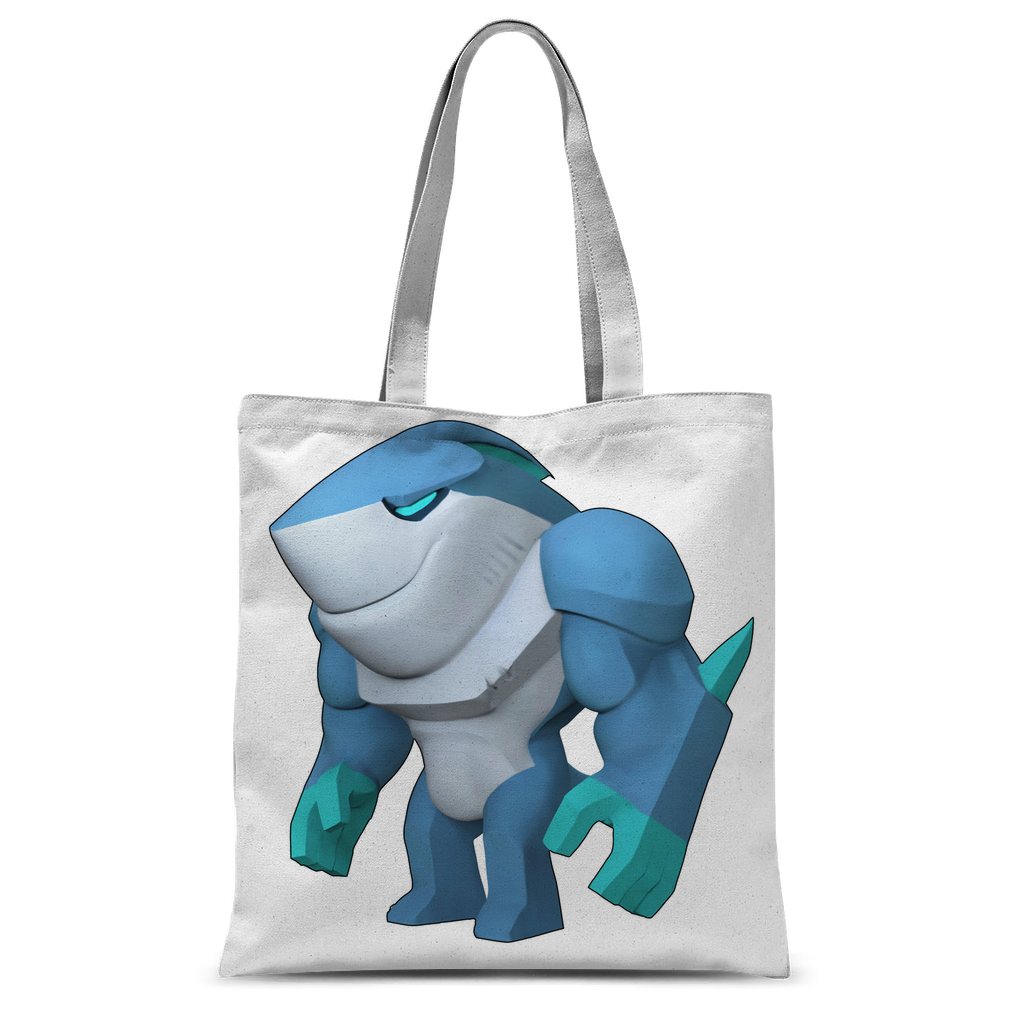 Ice Shark Classic Sublimation Tote Bag made of durable 300D polyester, featuring customizable front and rear designs with a comfortable 67cm handle.