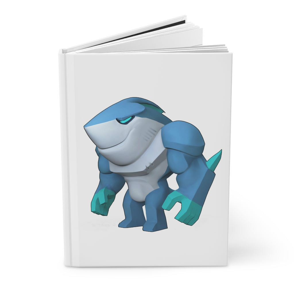 Ice Shark Hardcover Journal with matte finish, customizable covers, and lined pages, perfect for stylish journaling.