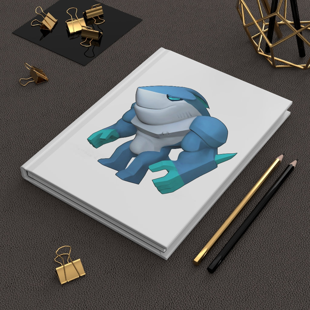 Ice Shark Hardcover Journal with matte finish, customizable covers, and lined pages, perfect for stylish journaling.