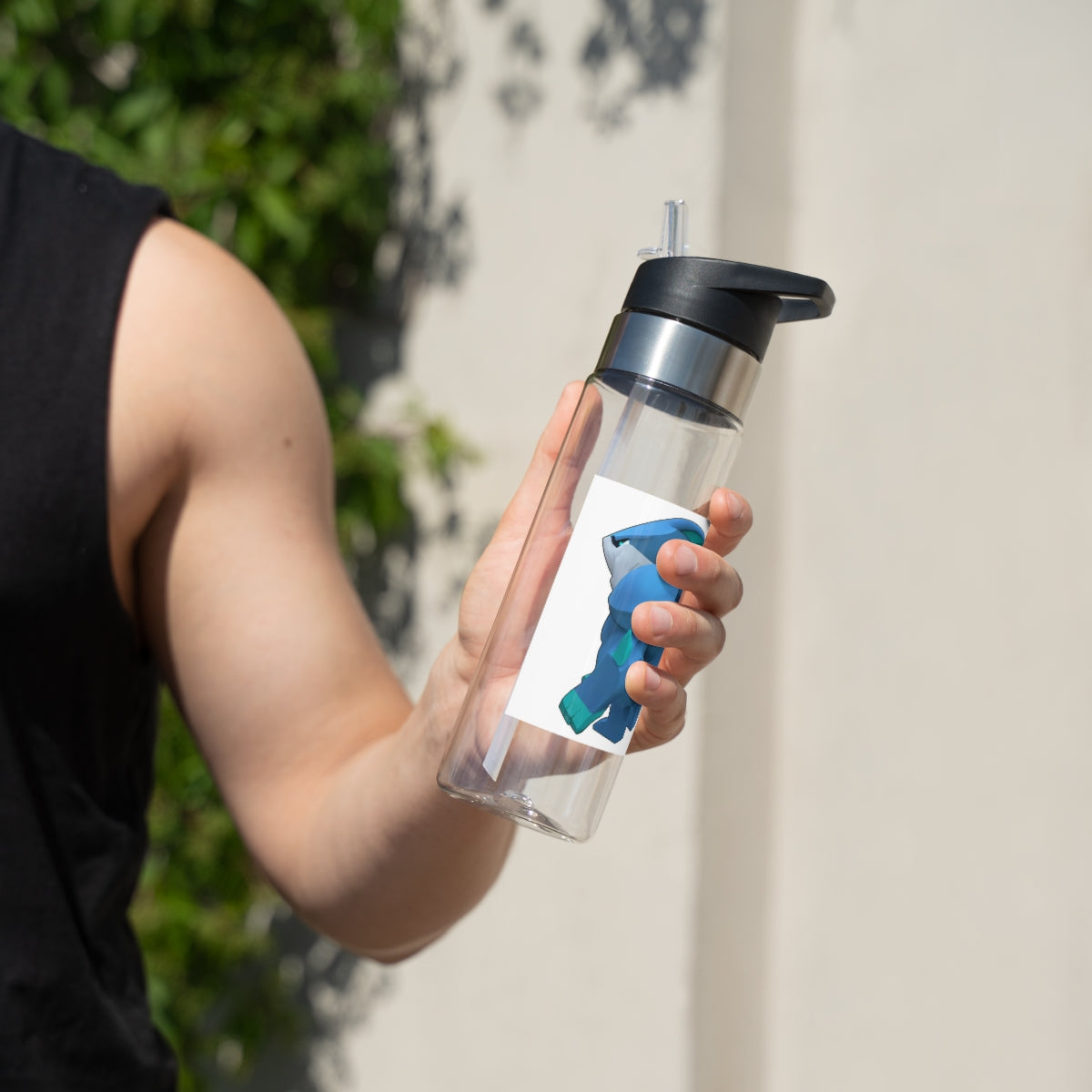 Ice Shark Kensington Tritan™ Sport Bottle in vibrant colors with a carabiner hook, showcasing its durable design and spill-resistant lid.