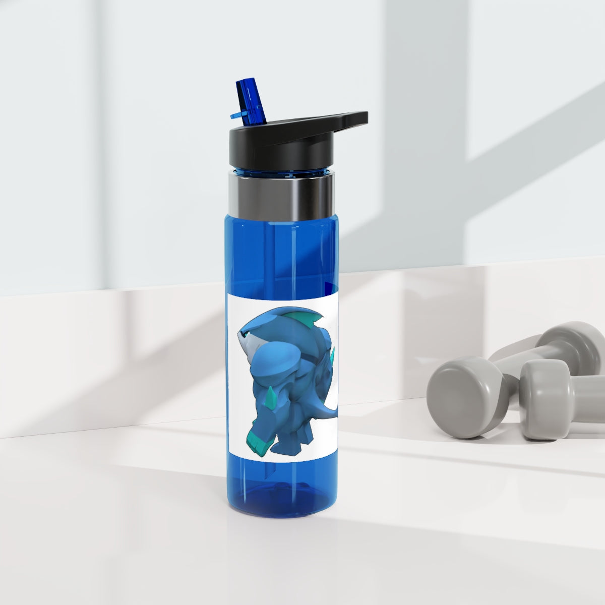 Ice Shark Kensington Tritan™ Sport Bottle in vibrant colors with a carabiner hook, showcasing its durable design and spill-resistant lid.