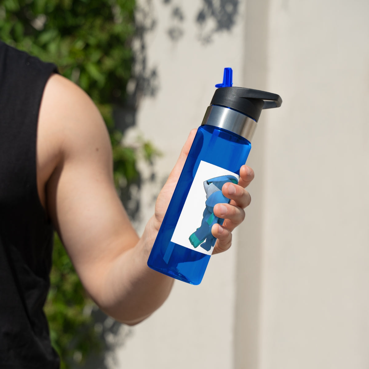 Ice Shark Kensington Tritan™ Sport Bottle in vibrant colors with a carabiner hook, showcasing its durable design and spill-resistant lid.