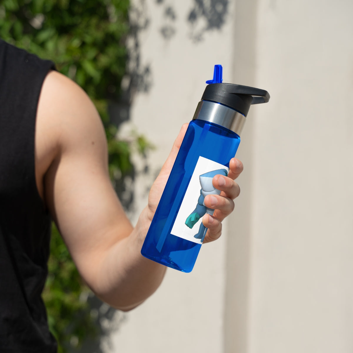 Ice Shark Kensington Tritan™ Sport Bottle in vibrant colors with a carabiner hook, showcasing its 20oz capacity and spill-resistant lid.